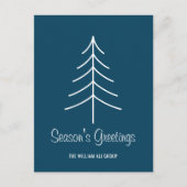 Elegante Navy Blue & White Happy Holiday Briefkaar Feestdagenkaart (Voorkant)