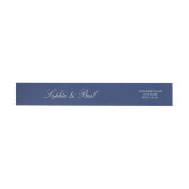 Elegante Navy Blue Wraparound Retour Adres Label (Individueel)