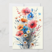 Elegante Navy Blush Bloemen Bruiloft Uitnodiging (Achterkant)