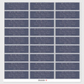 Elegante Navy Blush Bruiloft Gast Adresetiketten Sticker (Vel)