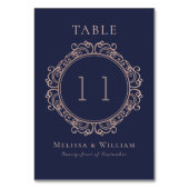 Elegante Navy Blush Bruiloft Kaart (Achterkant)