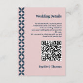 Elegante Navy & Blush Pink Informatiekaartje (Voorkant)