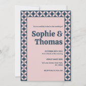 Elegante Navy & Blush Pink Kaart (Voorkant)