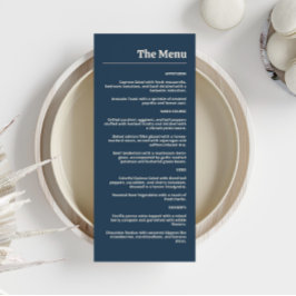 Elegante Navy & Blush Pink Menu