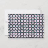 Elegante Navy & Blush Pink RSVP Kaartje (Achterkant)