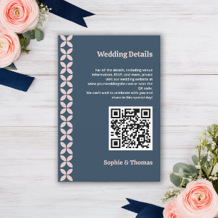 Elegante Navy & Blush Roze Informatiekaartje