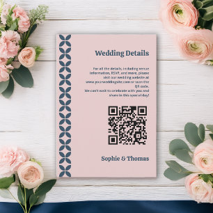 Elegante Navy & Blush Roze Informatiekaartje
