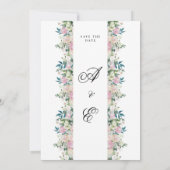 Elegante Navy Blush Roze Trouw Uitnodiging (Achterkant)