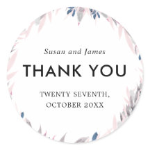 Elegante Navy Blush waterverf bloemenbruiloft