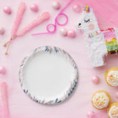 Elegante Navy Blush waterverf Papier Borden Papieren Bordje (Feest)