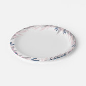 Elegante Navy Blush waterverf Papier Borden Papieren Bordje (Gekanteld)