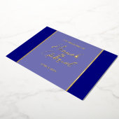 Elegante Navy bruiloft Folie uitnodiging (Gedraaid)