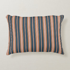 Elegante Navy Bruine Roze Ticking Streep Accent Kussen