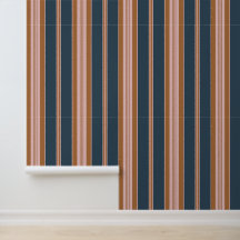 Elegante Navy Bruine Roze Ticking Streep