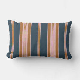 Elegante Navy Bruine Roze Ticking Streep Kussen