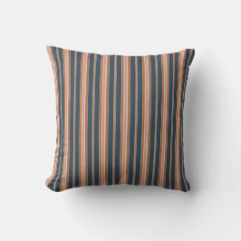 Elegante Navy Bruine Roze Ticking Streep Kussen