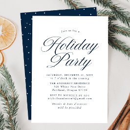 Elegante Navy Calligrafie Script Vakantiefeest Kaart
