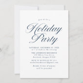 Elegante Navy Calligrafie Script Vakantiefeest Kaart (Voorkant)