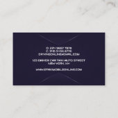 Elegante Navy Chauffeur Driver Visitekaartje (Achterkant)