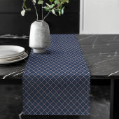 Elegante Navy Check Table Runner voor Bijeenkomste Lange Tafelloper