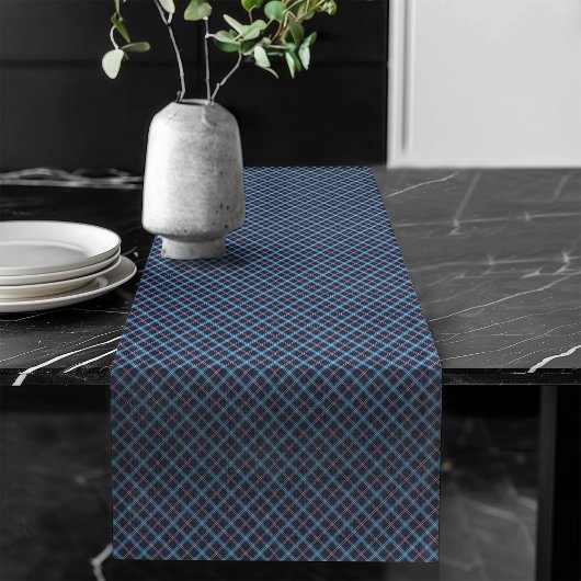 Elegante Navy Check Table Runner voor Bijeenkomste Lange Tafelloper