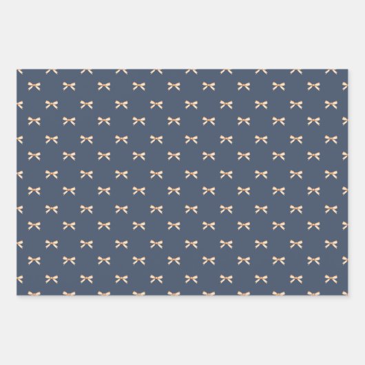 Elegante Navy Christmas Wrapping Paper Set (Voorkant 3)