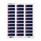 Elegante Navy & Coral bruiloft Adresetiketten Etiket (Full Sheet)