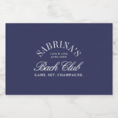Elegante Navy Country Club Bachelorette Sparkling Wijnetiket (Enkel label)