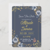 Elegante Navy Dromen: Aangepaste Donkerblauwe Met Kaart (Voorkant)