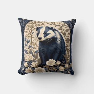 Elegante Navy en Crème Das Bloemmotief Kussen
