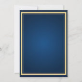 Elegante Navy en Gold Afstuderen bedankkaart Kaart (Achterkant)