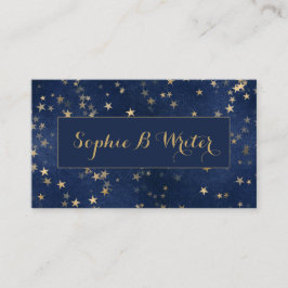 Elegante Navy en Gold Starry Schrijvers Visitekaartje