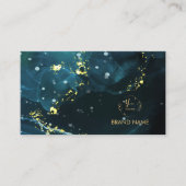 Elegante Navy en Goud Marmeren Stijl Ontwerp Visitekaartje (Voorkant)