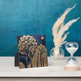Elegante Navy en Goud Textuur Metaalachtige Manesc Fotoplaat