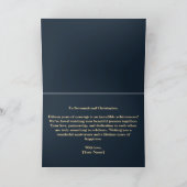 Elegante Navy en gouden 15e bruiloft Jubileum Kaart (Binnen)