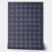 Elegante Navy en Gouden Geometrische Diamant