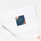 Elegante Navy en koraal Dank u Stickers (Envelop)