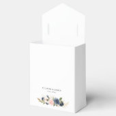 elegante navy- en roze bloemige trouwgunstdoos bedankdoosjes (Geopend)