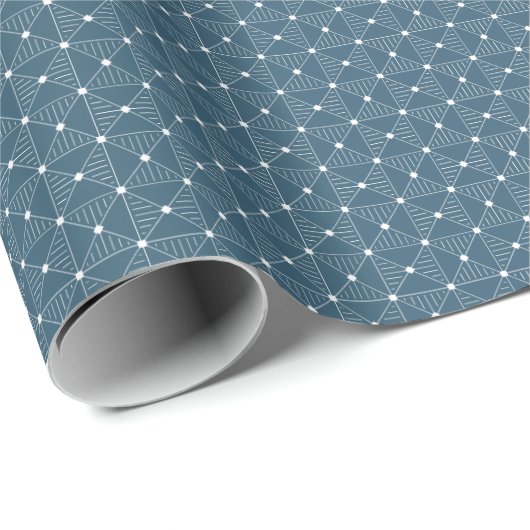 Elegante Navy en White Linework Gift Wrap Cadeaupapier (Rol Hoek)