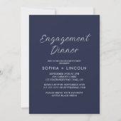 Elegante Navy Engagement Party / Uitnodiging voor  (Voorkant)