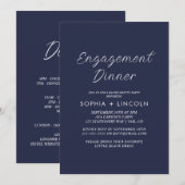 Elegante Navy Engagement Party / Uitnodiging voor (Voorkant / Achterkant)