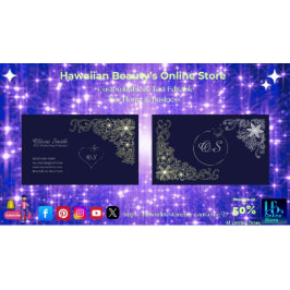  Elegante Navy Floral Visitekaartjes 9