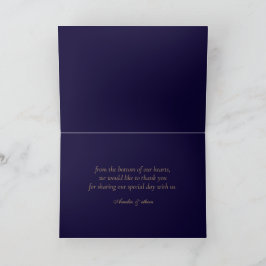 Elegante Navy Gepersonaliseerde Vouwde Bedankkaart