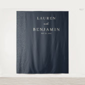 Elegante Navy Gestippelde Lijn Wandkleed (Voorkant)