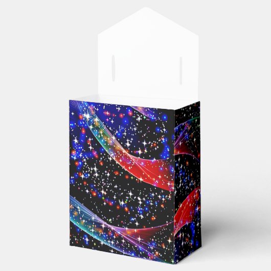 Elegante Navy Glittery Stars, Blauw, Rood Roze Ker Bedankdoosjes (Geopend)