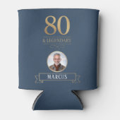 Elegante Navy & Gold 80e en legendarische verjaard Blikjeskoeler (Voorkant)