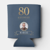 Elegante Navy & Gold 80e en legendarische verjaard Blikjeskoeler (Achterkant)