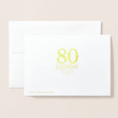 Elegante Navy & Gold 80e en legendarische verjaard Folie Kaarten (Met envelop)