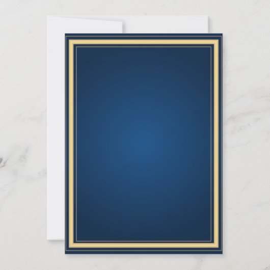 Elegante Navy & Gold Afstuderen aankondiging (Achterkant)