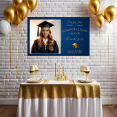 Elegante Navy & Gold Afstuderen Banner